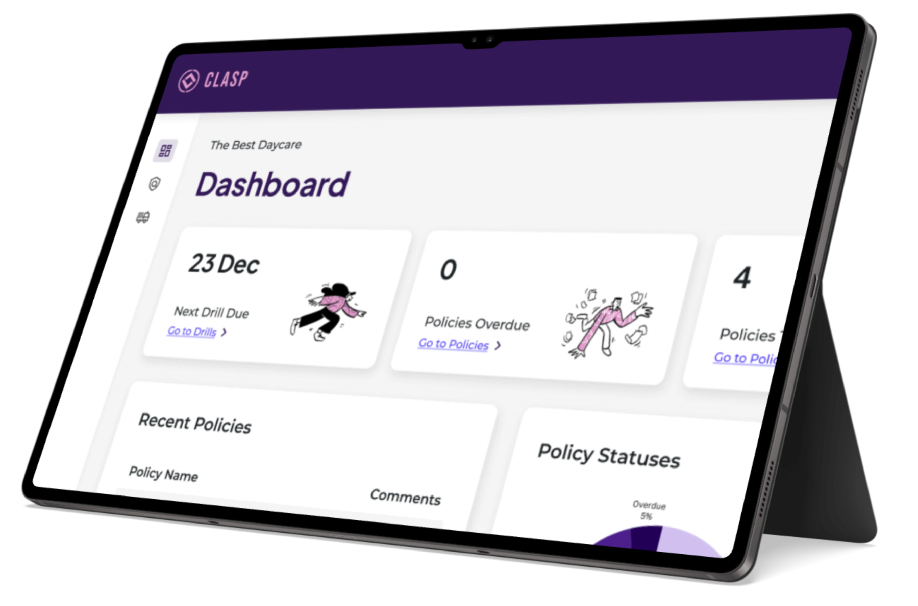 A close-up screenshot of the Clasp dashboard, cropped.