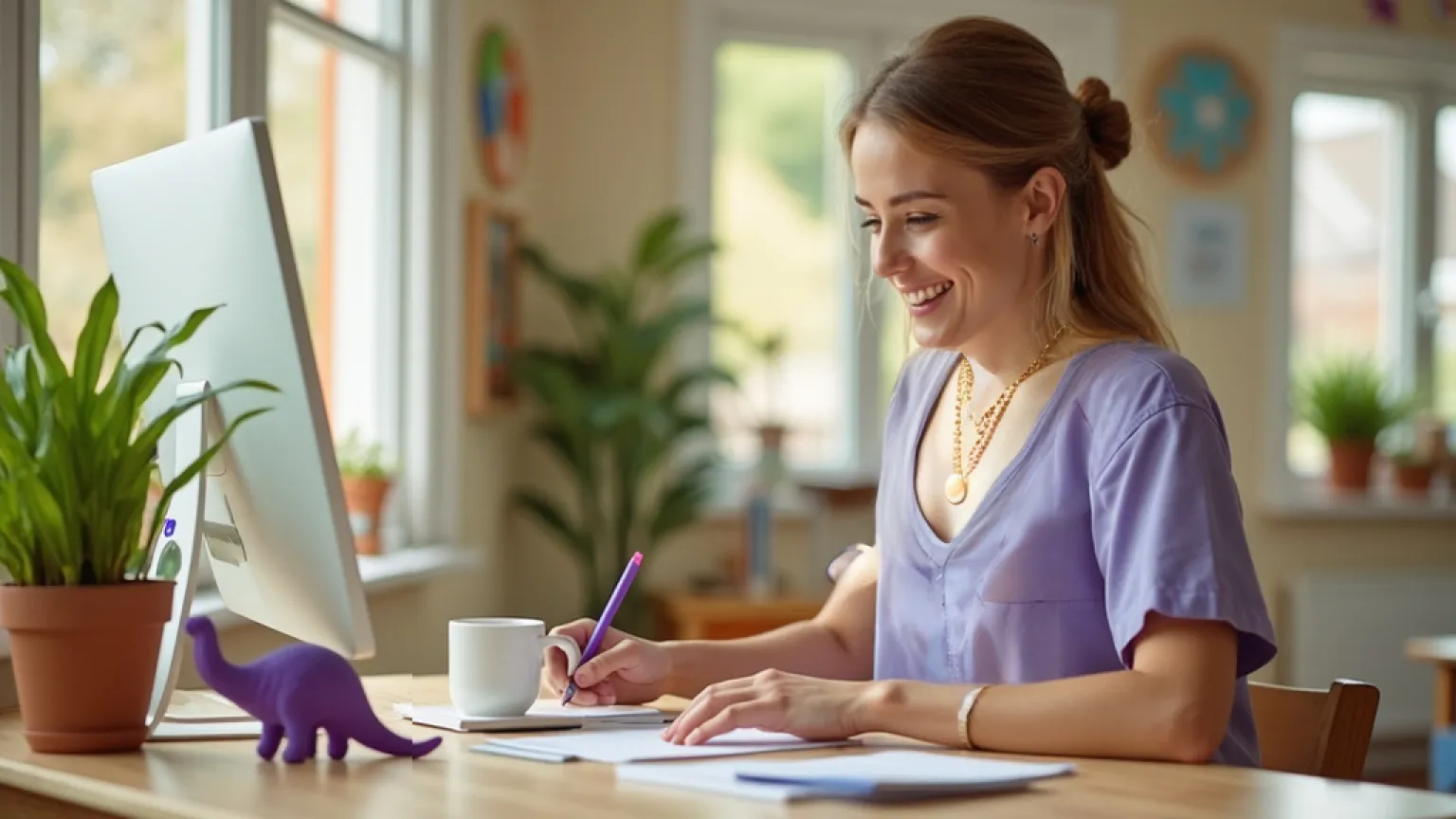 User working at a desk